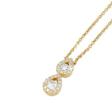 Double Drop Diamond Necklace in 14KT Yellow Gold ( 0.25ct tw dia )