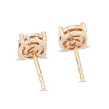 Diamond Cluster Stud Earrings in 14KT Rose Gold ( 0.50ct tw dia )