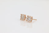 Diamond Cluster Stud Earrings in 14KT Rose Gold ( 0.50ct tw dia )