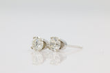 Diamond Stud Earrings in 14KT White Gold ( 0.75ct tw dia )