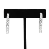 Diamond Hoop Earrings in 14KT White Gold ( 6ct tw dia )