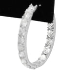 Diamond Hoop Earrings in 14KT White Gold ( 6ct tw dia )