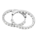 Diamond Hoop Earrings in 14KT White Gold ( 6ct tw dia )