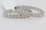 Diamond Hoop Earrings in 14KT White Gold ( 6ct tw dia )