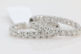 Diamond Hoop Earrings in 14KT White Gold ( 6ct tw dia )