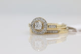 Diamond Halo Rings Set in 14KT Yellow Gold ( 0.35ct dtw )