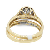 Diamond Halo Rings Set in 14KT Yellow Gold ( 0.35ct dtw )