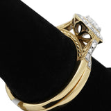 Diamond Halo Rings Set in 14KT Yellow Gold ( 0.35ct dtw )