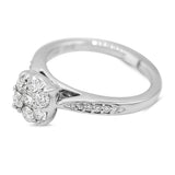 Cluster Diamond Ring in 14KT White Gold ( 0.63ct tw dia ))