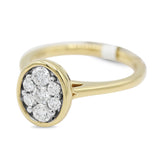 Diamond Cluster Bezel Set Ring in 14KT Yellow Gold ( 1.2ct tw dia )