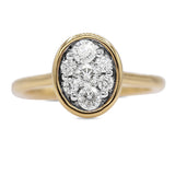 Diamond Cluster Bezel Set Ring in 14KT Yellow Gold ( 1.2ct tw dia )