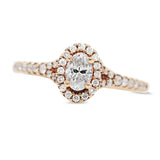 Oval Halo Diamond Ring in 14KT Rose Gold ( 3.4ct tw dia / 3.8 ctw )