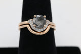Diamond Salt and Pepper Dual Band Ring in 14KT Rose Gold ( 1.17ct dtw )
