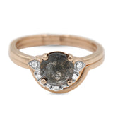Diamond Salt and Pepper Dual Band Ring in 14KT Rose Gold ( 1.17ct dtw )