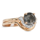 Diamond Salt and Pepper Dual Band Ring in 14KT Rose Gold ( 1.17ct dtw )