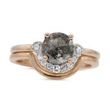 Diamond Salt and Pepper Dual Band Ring in 14KT Rose Gold ( 1.17ct dtw )