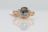 Diamond Salt and Pepper Dual Band Ring in 14KT Rose Gold ( 1.17ct dtw )