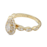 Pear Diamond Ring with Halo in 14KT Yellow Gold ( 5.8ct tw dia / 1.4 ctw )