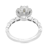 Diamond Floral Ring in 14KT White Gold ( 1.10ct dtw / 0.96ct center )