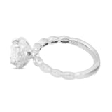 Diamond Floral Ring in 14KT White Gold ( 1.10ct dtw / 0.96ct center )