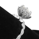 Diamond Floral Ring in 14KT White Gold ( 1.10ct dtw / 0.96ct center )
