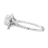 Diamond Halo Split Shank Ring in 18KT White Gold ( 1.51ct dtw / 1.27ct center )