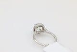 Diamond Halo Split Shank Ring in 18KT White Gold ( 1.51ct dtw / 1.27ct center )
