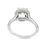 Diamond Halo Split Shank Ring in 18KT White Gold ( 1.51ct dtw / 1.27ct center )