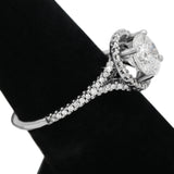 Diamond Halo Split Shank Ring in 18KT White Gold ( 1.51ct dtw / 1.27ct center )