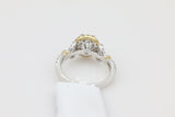 Diamond Halo Decorative Shank Ring in 14KT White and Yellow Gold ( 1.19ct dtw / 0.73ct center )