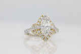 Diamond Marquise Halo Ring in 14KT White and Yellow Gold ( 2.21ct dtw / 1.55ct center )