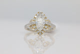 Diamond Marquise Halo Ring in 14KT White and Yellow Gold ( 2.21ct dtw / 1.55ct center )