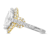 Diamond Marquise Halo Ring in 14KT White and Yellow Gold ( 2.21ct dtw / 1.55ct center )