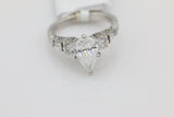 Diamond Pear Solitaire Ring in 14KT White Gold ( 2.17ct tw dia / 1.57ct Pear )