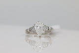 Diamond Pear Solitaire Ring in 14KT White Gold ( 2.17ct tw dia / 1.57ct Pear )