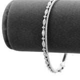 Scalloped Diamond Bangle in 14KT White Gold ( 1.29ct tw dia )