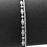 Scalloped Diamond Bangle in 14KT White Gold ( 1.29ct tw dia )