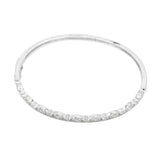 Scalloped Diamond Bangle in 14KT White Gold ( 1.29ct tw dia )