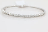 Scalloped Diamond Bangle in 14KT White Gold ( 1.29ct tw dia )