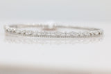Scalloped Diamond Bangle in 14KT White Gold ( 1.29ct tw dia )