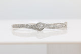 Swirl Baguette Cut Diamond Bangle in 14KT White Gold ( 2ct tw dia )