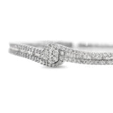 Swirl Baguette Cut Diamond Bangle in 14KT White Gold ( 2ct tw dia )