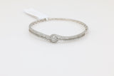 Swirl Baguette Cut Diamond Bangle in 14KT White Gold ( 2ct tw dia )