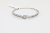 Swirl Baguette Cut Diamond Bangle in 14KT White Gold ( 2ct tw dia )