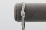 Swirl Baguette Cut Diamond Bangle in 14KT White Gold ( 2ct tw dia )