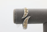 Two-Toned Floral Bypass Bracelet in 14KT Yellow Gold and Sterling Silver ( 0.32ct tw dia )