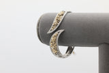 Two-Toned Floral Bypass Bracelet in 14KT Yellow Gold and Sterling Silver ( 0.32ct tw dia )