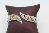 Two-Toned Floral Bypass Bracelet in 14KT Yellow Gold and Sterling Silver ( 0.32ct tw dia )