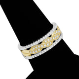 Twisted Diamond Band in 14KT Two Tone Gold ( 0.47ct tw dia )