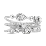 Diamond Multi Band Ring in 14KT White Gold ( 0.41ct dtw )